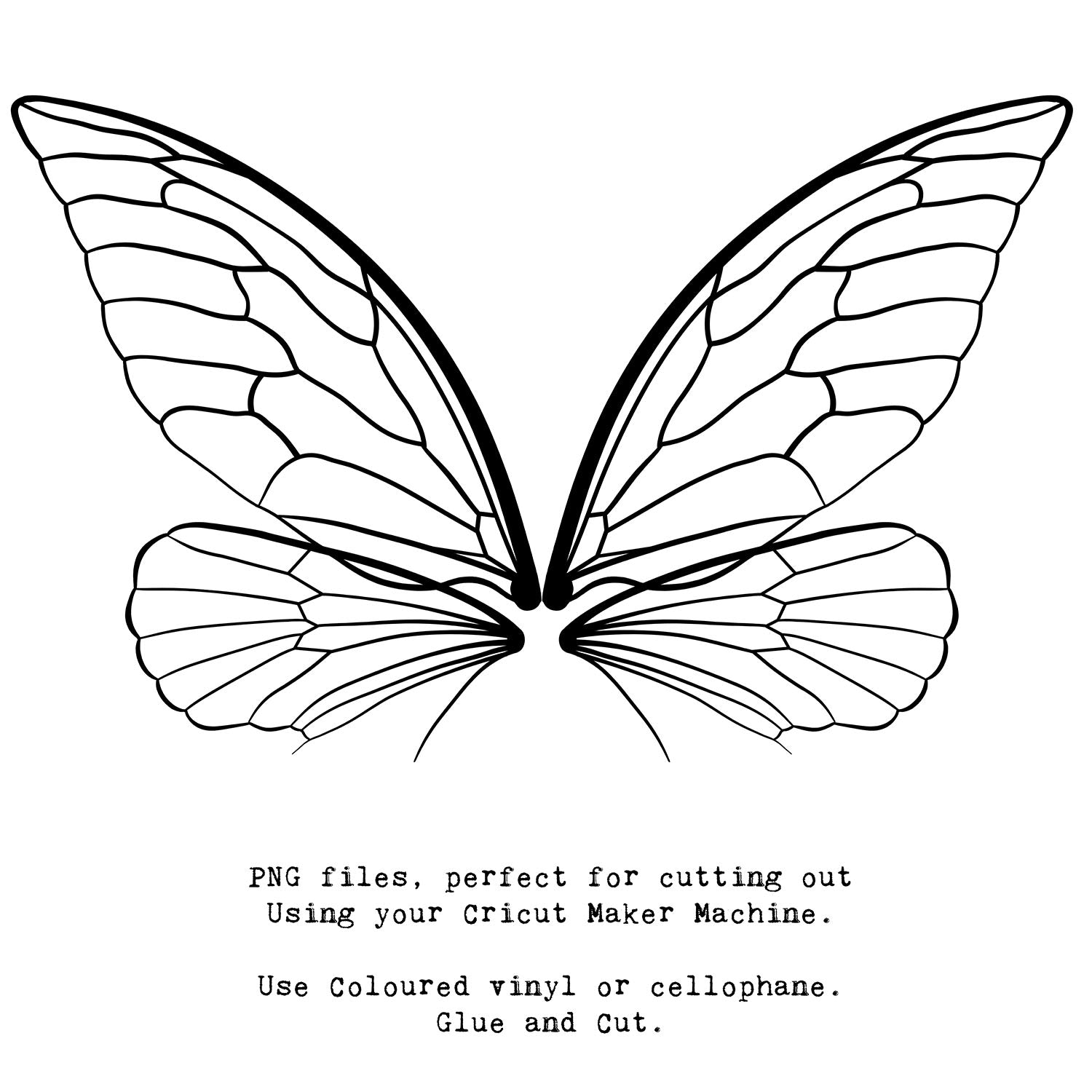 SVG & PNG Fairy Wing files for Cricut or Silhouette Cameo Cutting Machine. To create wearable fairy wings, in adult or children sizes.  Use this clipart design for Halloween Costumes, Fantasy or Cosplay or photography. These are Individual Wing Pieces, for you to cut and assemble. This is a digital product. 