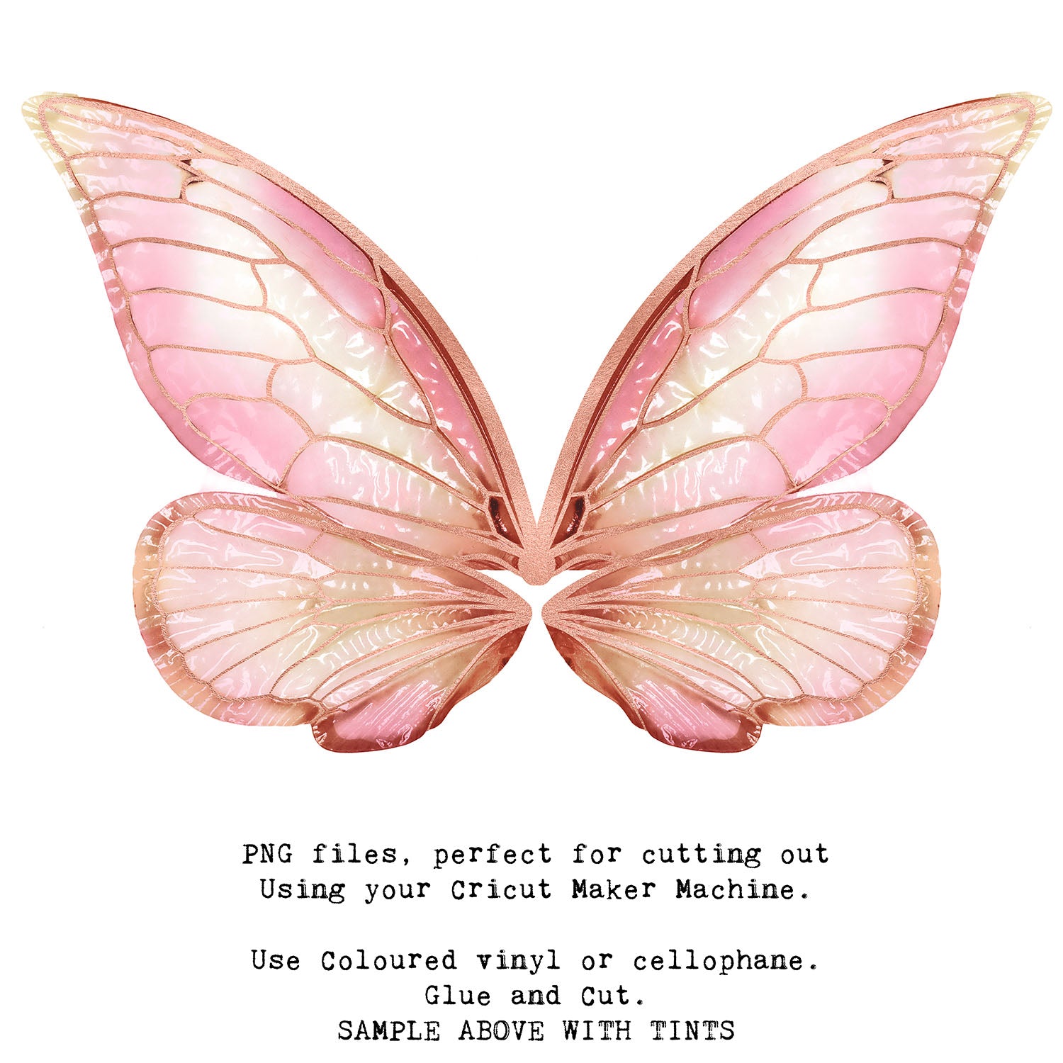 SVG & PNG Fairy Wing files for Cricut or Silhouette Cameo Cutting Machine. To create wearable fairy wings, in adult or children sizes.  Use this clipart design for Halloween Costumes, Fantasy or Cosplay or photography. These are Individual Wing Pieces, for you to cut and assemble. This is a digital product. 