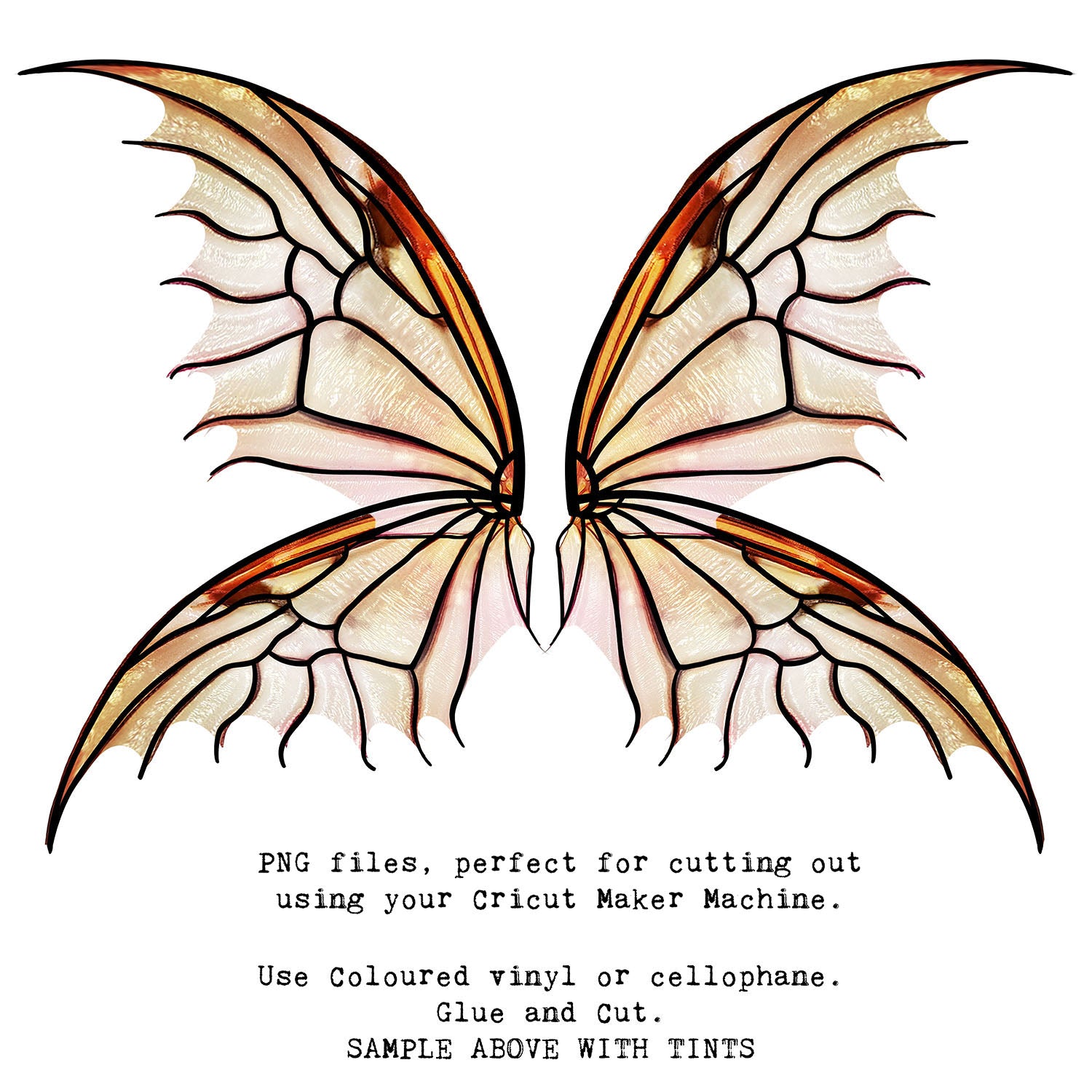 SVG & PNG Fairy Wing files for Cricut or Silhouette Cameo Cutting Machine. To create wearable fairy wings, in adult or children sizes.  Use this clipart design for Halloween Costumes, Fantasy or Cosplay or photography. These are Individual Wing Pieces, for you to cut and assemble. This is a digital product. 