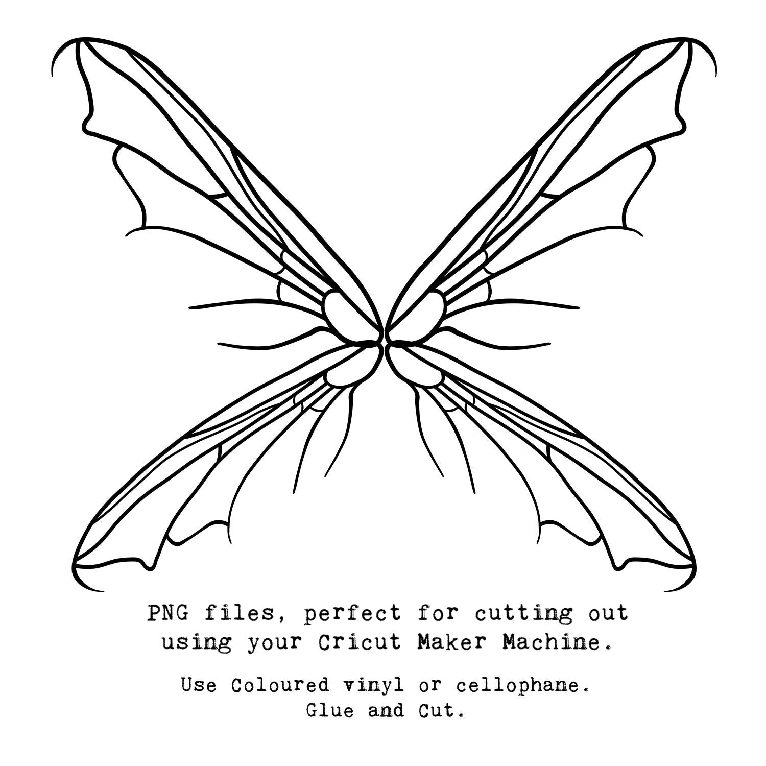 SVG & PNG Fairy Wing files for Cricut or Silhouette Cameo Cutting Machine. To create wearable fairy wings, in adult or children sizes.  Use this clipart design for Halloween Costumes, Fantasy or Cosplay or photography. These are Individual Wing Pieces, for you to cut and assemble. This is a digital product. 