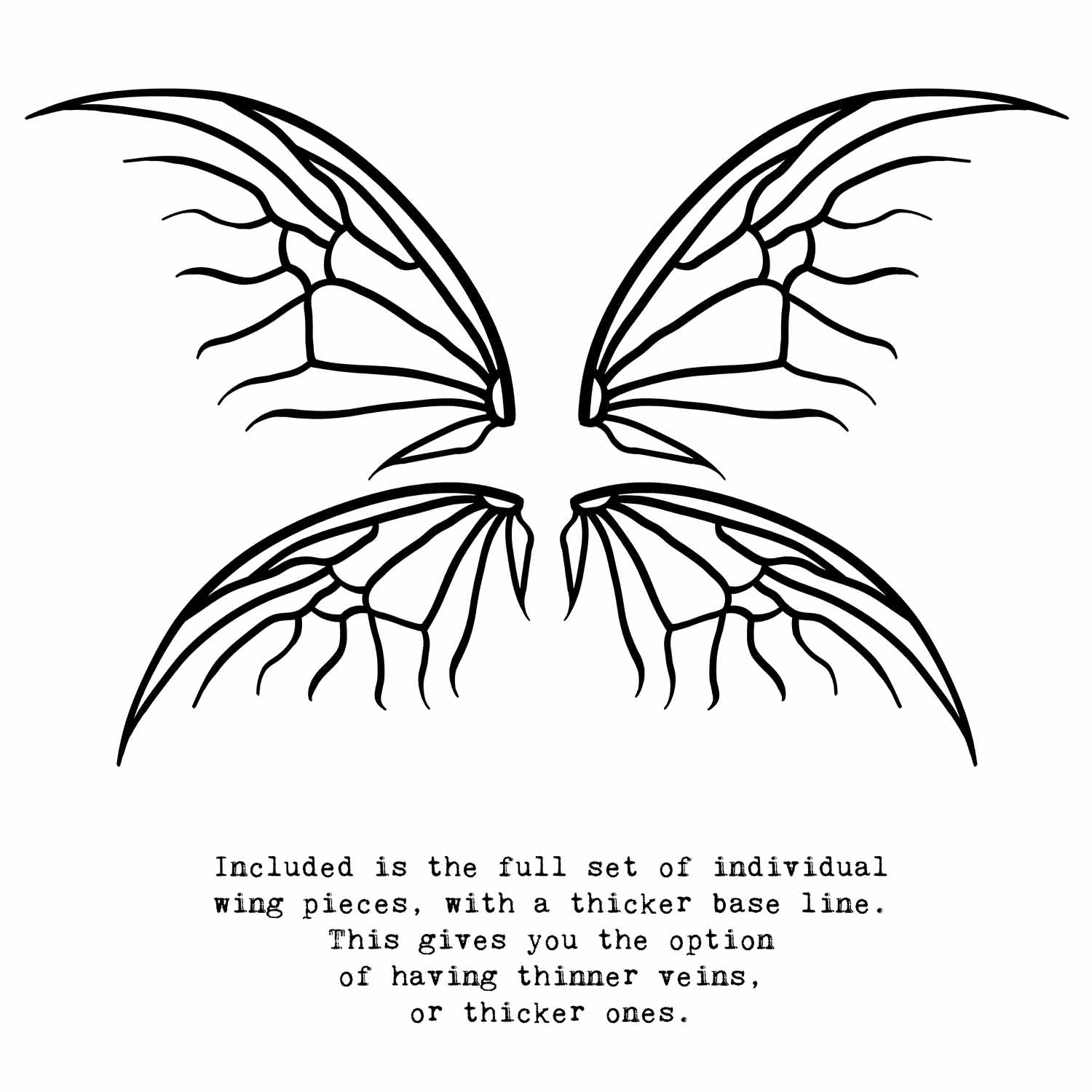 SVG & PNG Fairy Wing files for Cricut or Silhouette Cameo Cutting Machine. To create wearable fairy wings, in adult or children sizes.  Use this clipart design for Halloween Costumes, Fantasy or Cosplay or photography. These are Individual Wing Pieces, for you to cut and assemble. This is a digital product. 