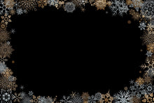 Load image into Gallery viewer, GOLD SNOWFLAKE &amp; GLITTER FRAMES - Clipart
