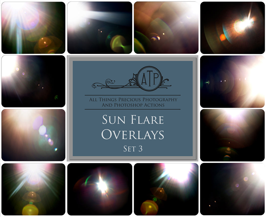 SUN FLARE Digital Overlays Set 3
