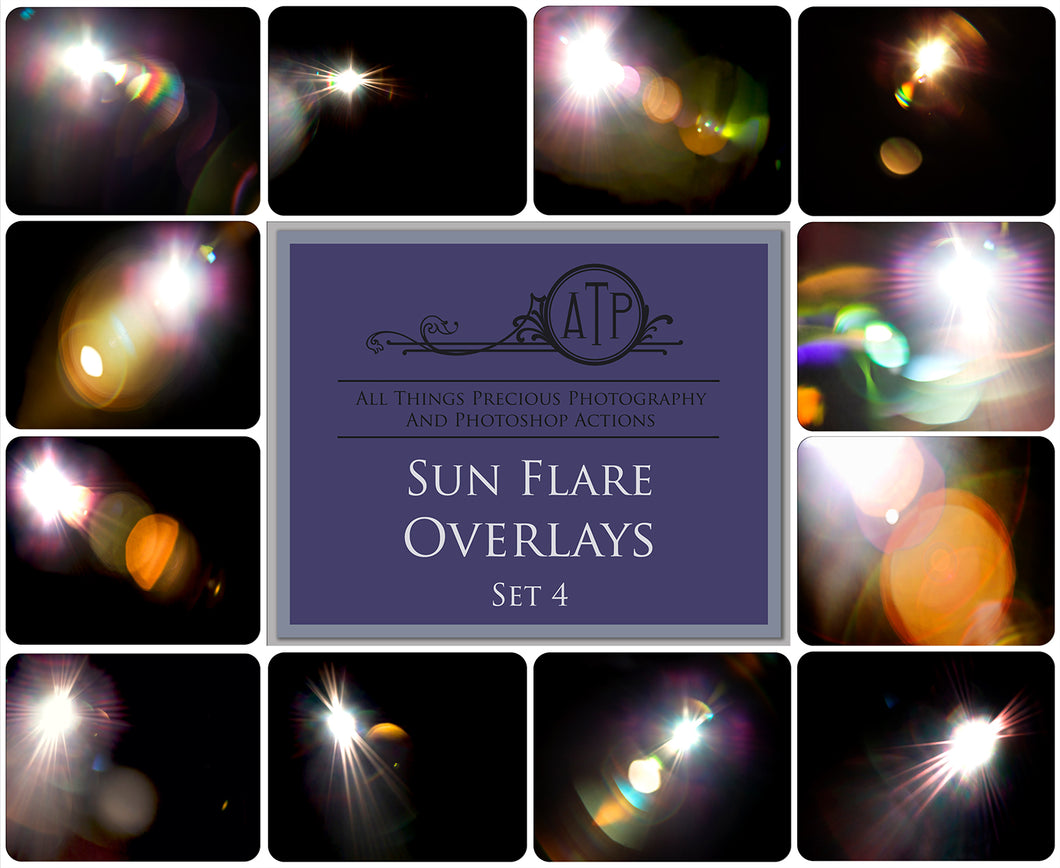 SUN FLARE Digital Overlays Set 4