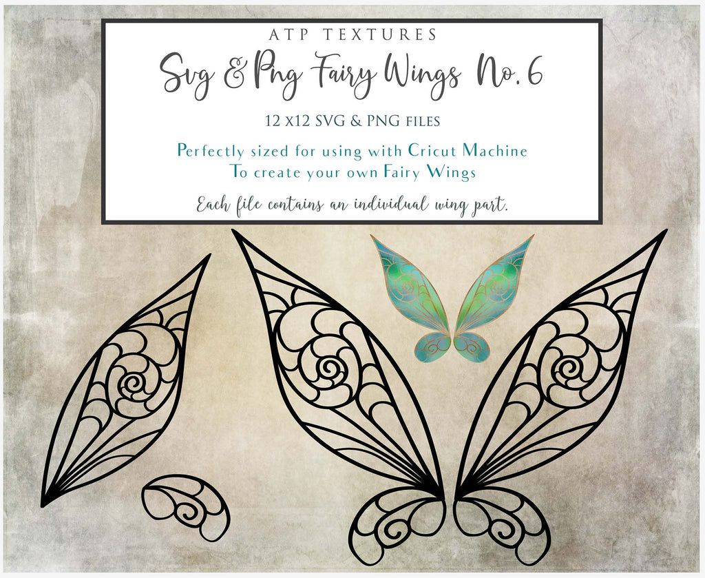 SVG & PNG Fairy Wing files for Cricut or Silhouette Cameo Cutting Machine. To create wearable fairy wings, in adult or children sizes.  Use this clipart design for Halloween Costumes, Fantasy or Cosplay or photography. These are Individual Wing Pieces, for you to cut and assemble. This is a digital product.  Tinkerbell Wings.