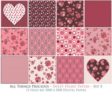 Load image into Gallery viewer, SWEET HEART Digital Papers Set 5 FREE DOWNLOAD
