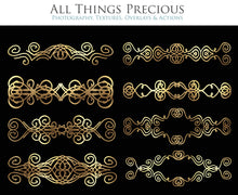 Load image into Gallery viewer, SWIRLY GOLD BORDERS set 2 - Clipart
