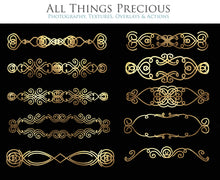 Load image into Gallery viewer, SWIRLY GOLD BORDERS set 2 - Clipart
