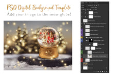 Load image into Gallery viewer, PSD Template - SNOW GLOBE DIGITAL BACKGROUND - Set 2
