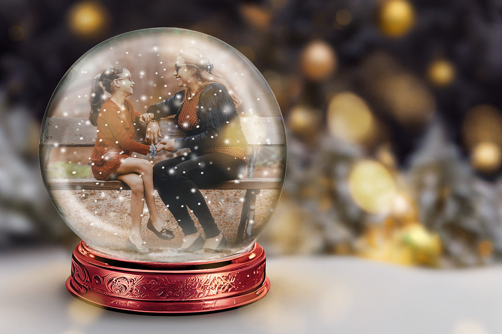 Digital Snow Globe Background, with snow Overlays and a PSD Template included in the set.The globe is transparent, perfect for you to add your own images and retain the snow globe effect. Printable Card for Christmas with Santa Window or Glass Globe. ATP Textures