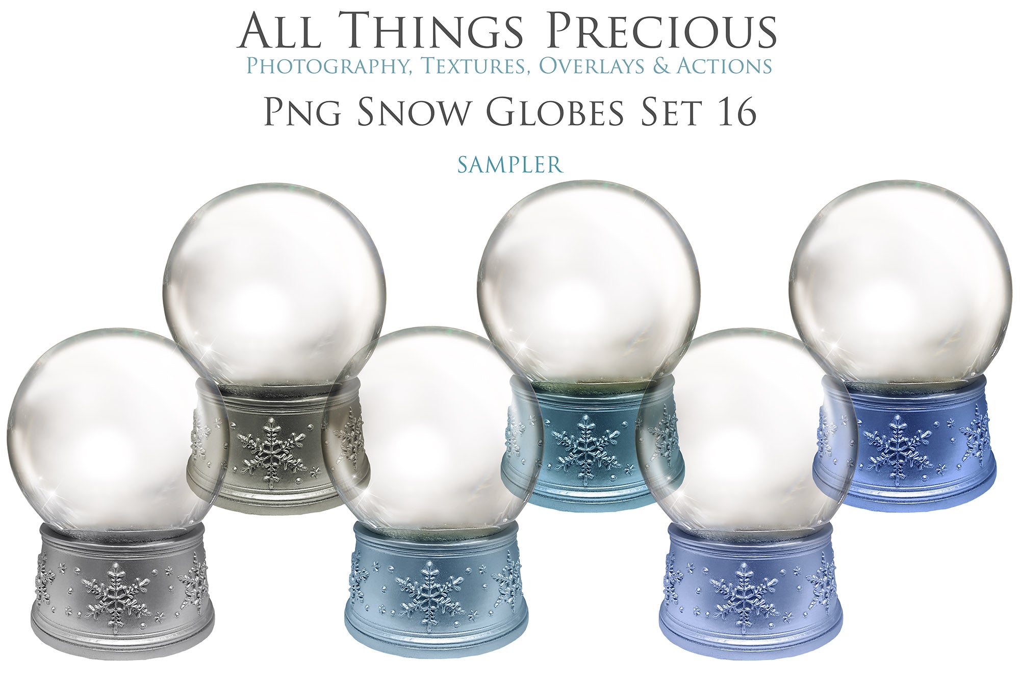 Digital Snow Globe Overlays, with snow flurries and a PSD Template included in the set. Transparent Glass Graphic Effects. Png Overlays with Photoshop Digital template file. High resolution, 300dpi. Visit the Website for more add ons, Actions, Overlays and Christmas Theme Products at ATP Textures.