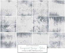 Load image into Gallery viewer, GRUNGE SILVER - Transparent Digital Papers
