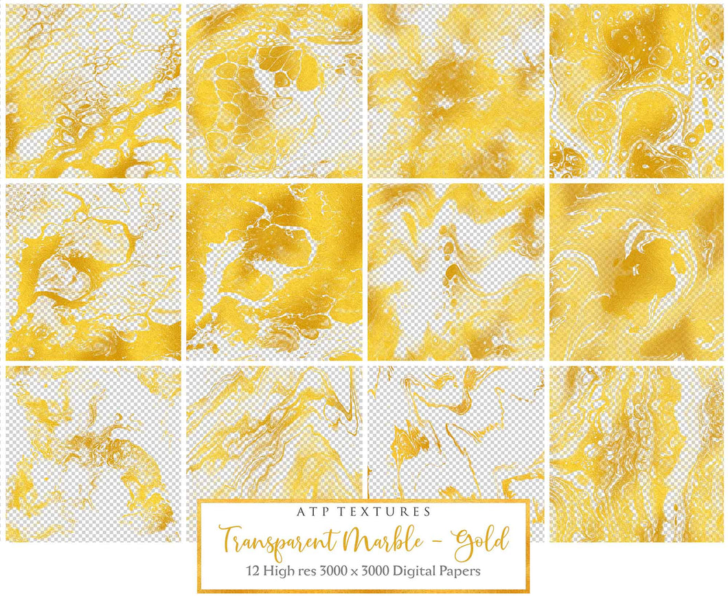 MARBLE GOLD - Transparent Digital Papers