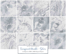 Load image into Gallery viewer, MARBLE SILVER - Transparent Digital Papers
