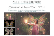 Load image into Gallery viewer, Digital Faery Wing Overlays. Png overlays for photoshop. Photography editing. High resolution, 300dpi fairy wings. Overlays for photography. Digital stock and resources. Graphic design. Fairy Photos. Colourful Fairy wings. Faerie Wings. ATP Textures. Overlays. Actions, Textures, Photo Resources, Photoshop. 

