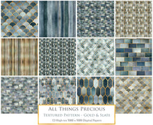 Load image into Gallery viewer, TEXTURED PATTERN Gold &amp; Slate - Digital Papers
