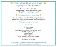 Load image into Gallery viewer, A4 PRINT FAIRY WINGS Set 2A - Printable Wings
