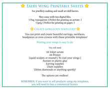 Load image into Gallery viewer, A4 PRINT FAIRY WINGS Set 5B - Printable Wings
