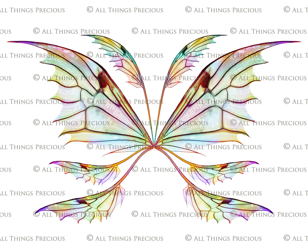 Digital Fairy Wings Overlays clipart. Png transparent see through files for photoshop. Butterfly Angel, Color, Print Photography editing. High resolution, 300dpi. Printable, Photography Graphic design assets, add on stock resources. Magical Scrapbooking design. Faery Photographer edit. Colorful Big Bundle. ATP Textures