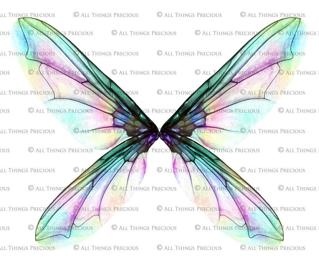 Digital Overlays for Photographers, Graphic design, scrapbooking and creatives.. Fairy Wings. High resolution, fine art digital assets for creating fantasy art.  Png overlay with transparent background. Magical Edit. Png Photo editing art assets.