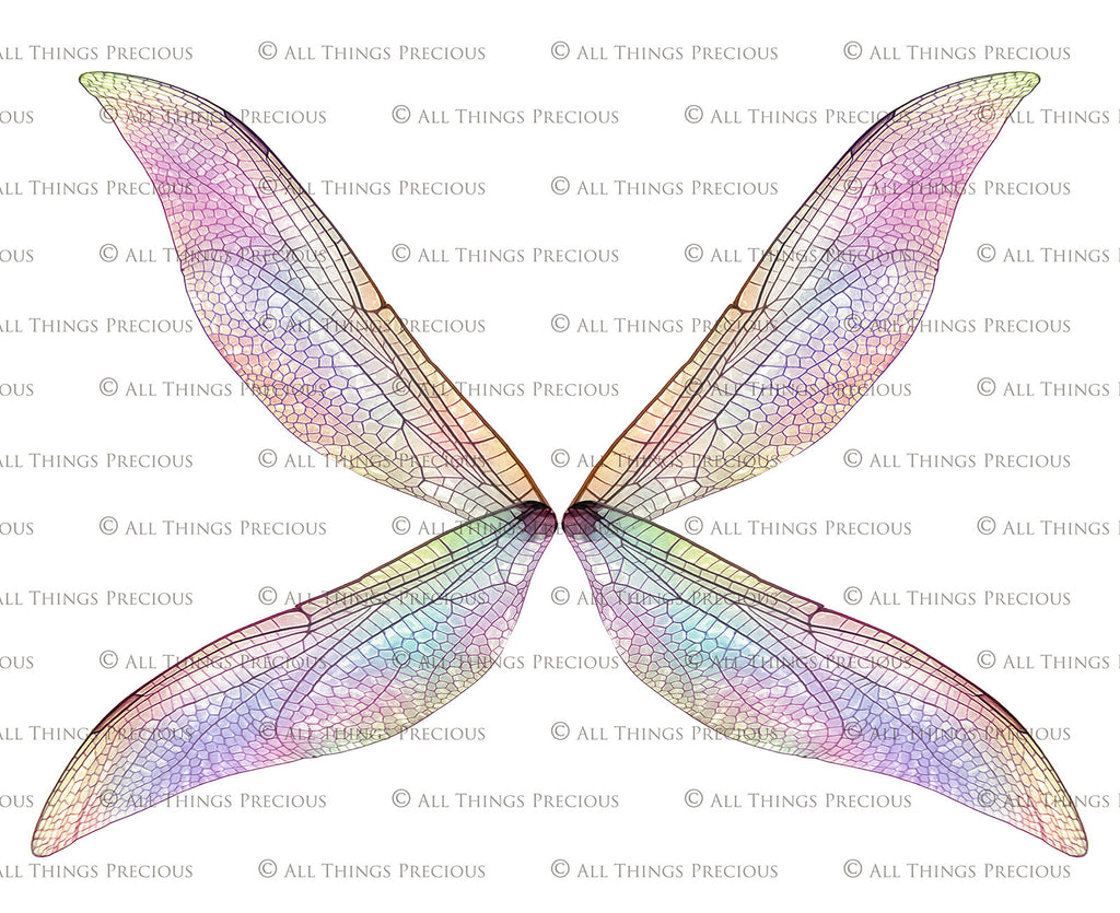 Digital Overlays for Photographers, Graphic design, scrapbooking and creatives.. Fairy Wings. High resolution, fine art digital assets for creating fantasy art.  Png overlay with transparent background. Magical Edit. Png Photo editing art assets.