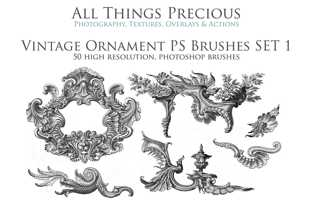 VINTAGE ORNAMENTS Set 1 - Photoshop Brushes