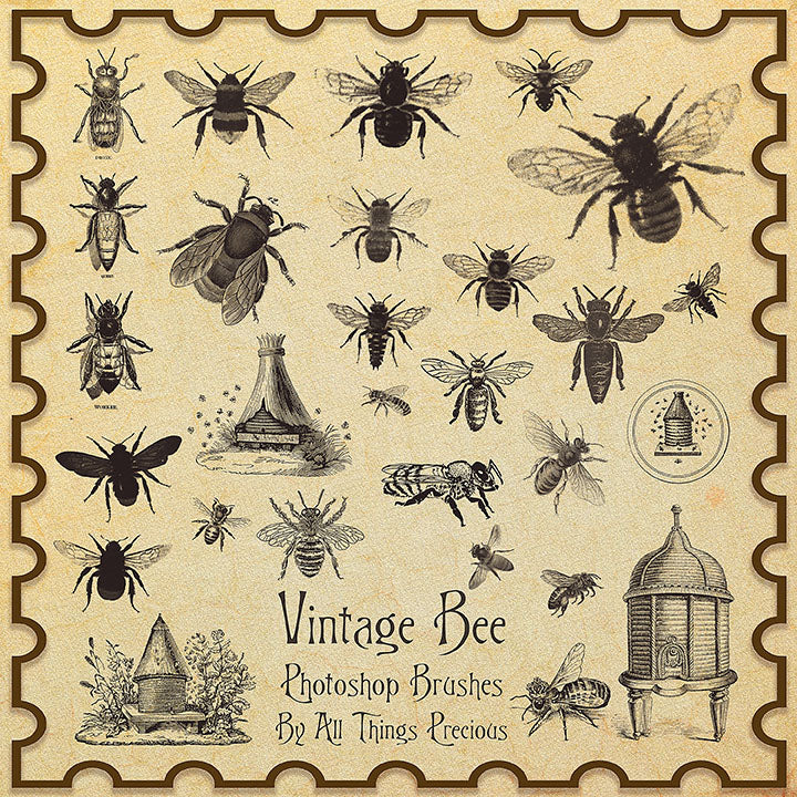 PHOTOSHOP BRUSHES - Vintage Bee - FREE DOWNLOAD