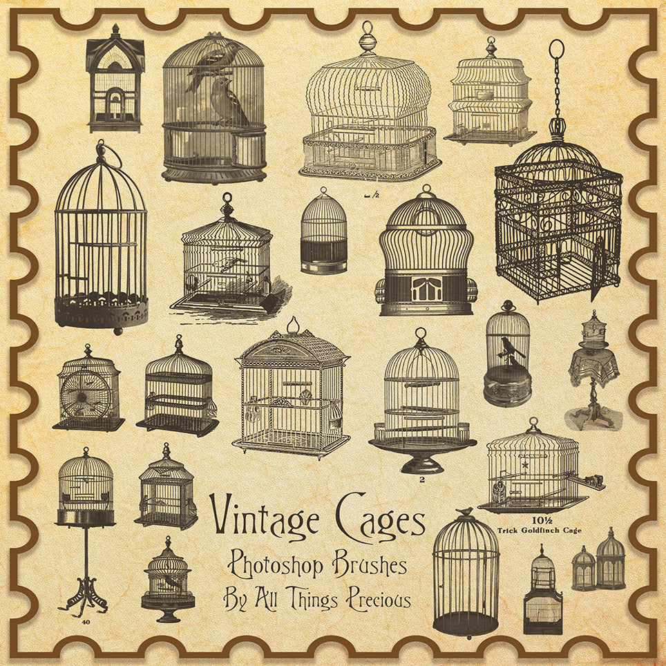 PHOTOSHOP BRUSHES - Vintage Bird Cage - FREE DOWNLOAD