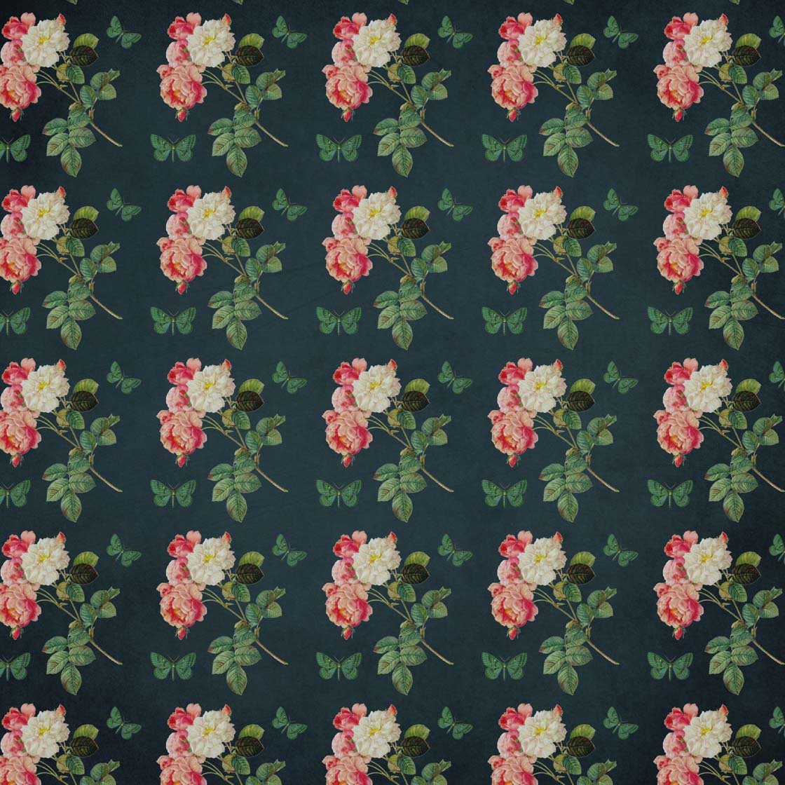 VINTAGE ROSE & BUTTERFLY Digital Papers Set 1