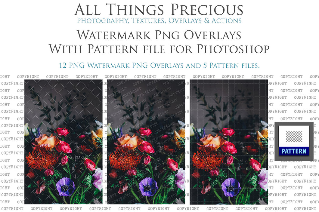 PNG WATERMARK & PATTERN Digital Overlays
