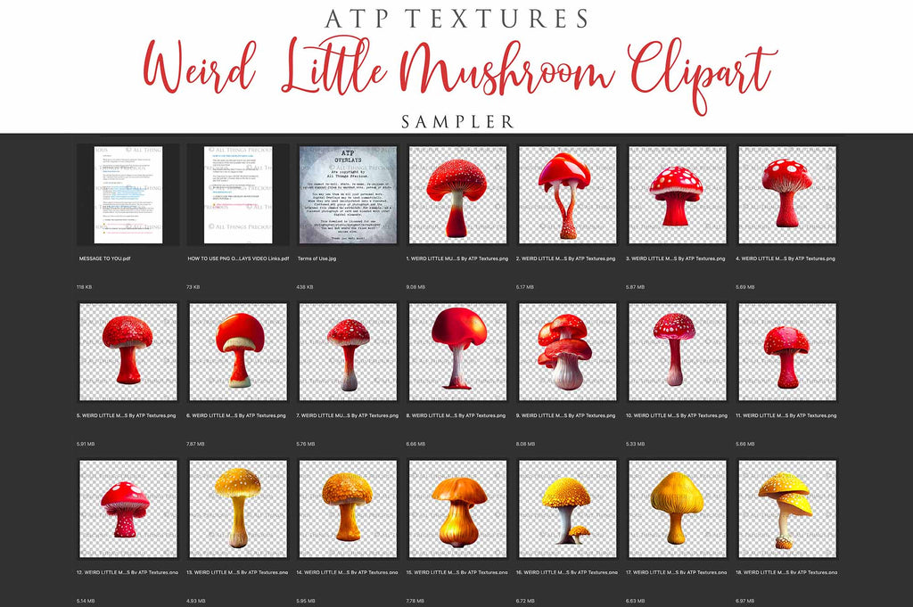 WEIRD LITTLE MUSHROOMS Digital Overlays