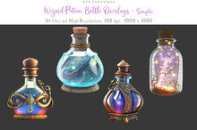 Load image into Gallery viewer, WIZARD POTION BOTTLES - Set 3 - Digital Overlays
