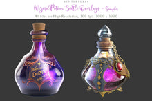 Load image into Gallery viewer, WIZARD POTION BOTTLES - Set 3 - Digital Overlays
