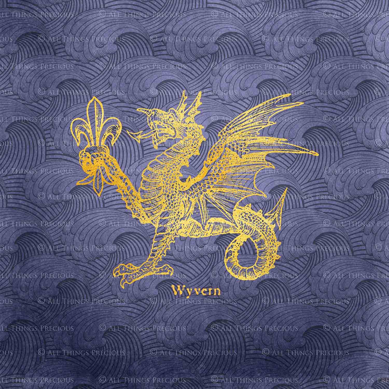 WYVERN - BLUE - Digital Papers