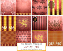 Load image into Gallery viewer, WYVERN - RED - Digital Papers

