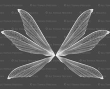 Load image into Gallery viewer, 14 Png WHITE FAIRY WING Overlays Set 3
