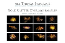 Load image into Gallery viewer, 20 GOLD GLITTER Digital Overlays
