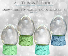 Load image into Gallery viewer, SNOW GLOBE Png Digital Overlays and PSD Template No.8
