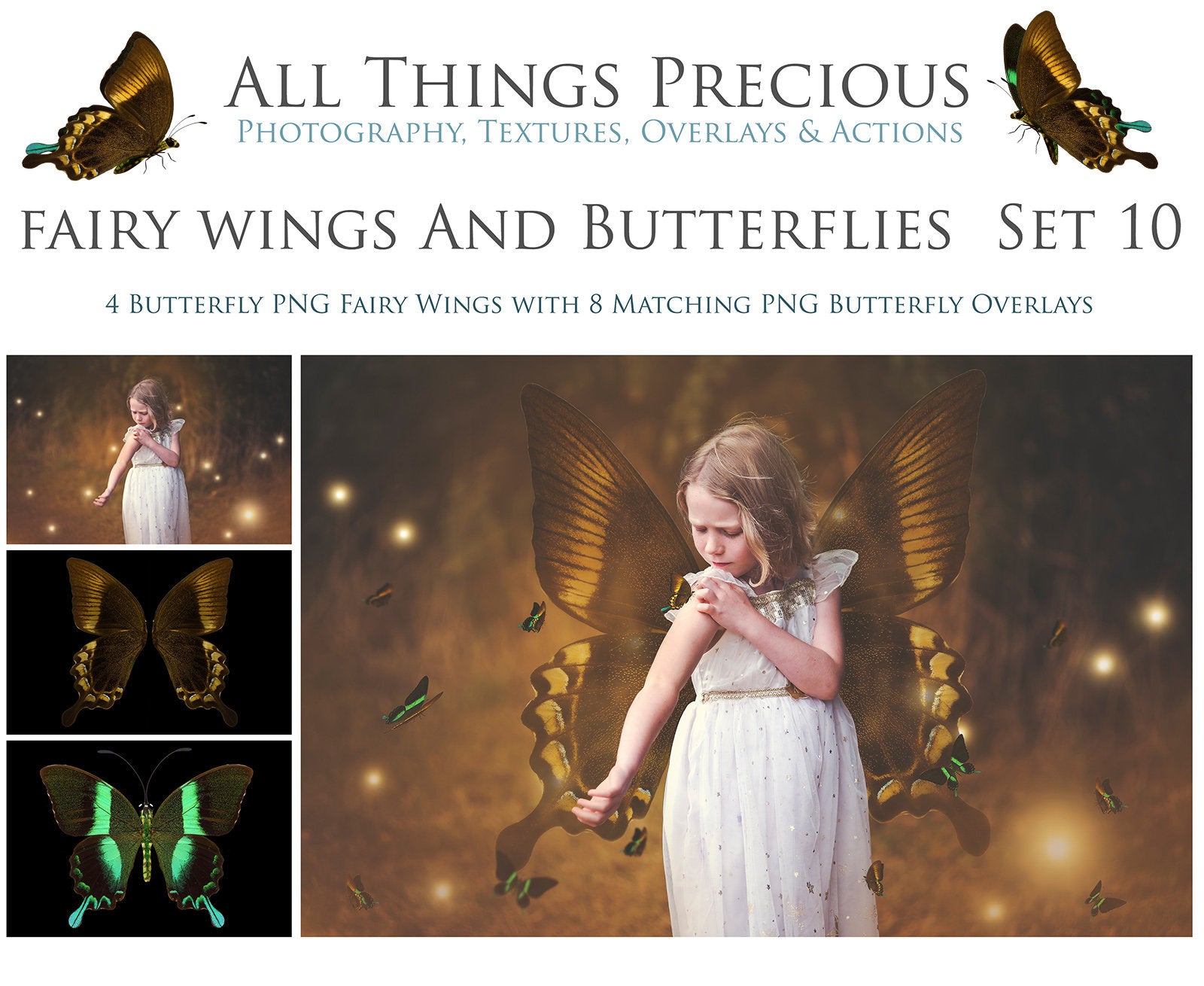 Butterfly fairy wings, Png overlays for photoshop. Photography editing. High resolution, 300dpi. Overlay for photography. Digital stock and resources. Graphic design. Wings for Photos. Colourful Faerie Wings. Butterflies. Overlays for Edits.