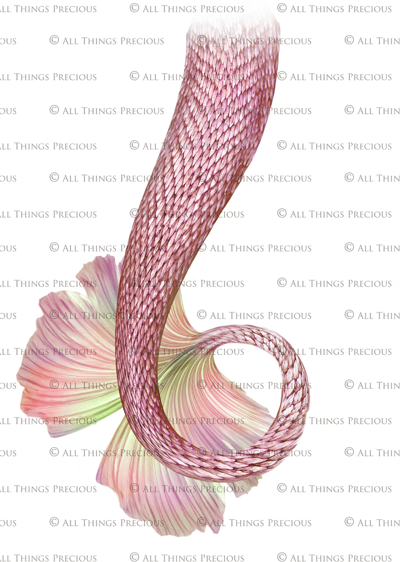 Mermaid Tail fin overlays in colourful tints. By ATP Textures